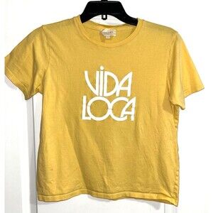 Sezane Women's Vida Loca T-Shirt size S Butter Yellow Crew Neck